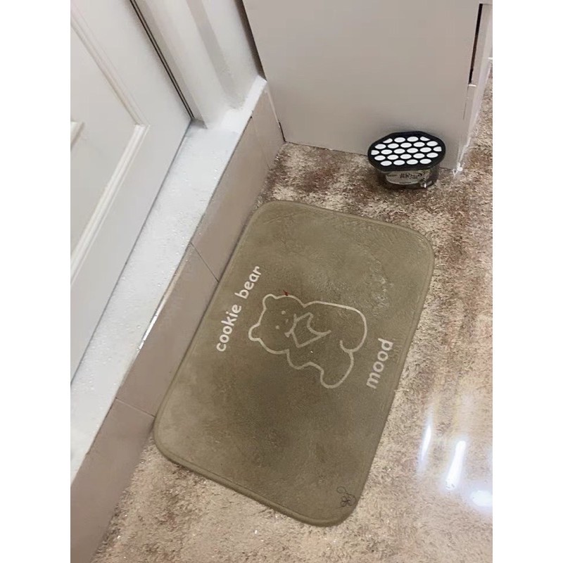 Thảm lau chân Gấu siêu thấm nước phong cách Hàn Quốc.