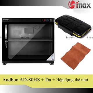 Tủ chống ẩm Andbon AD-80HS - Công nghệ Japan + Hộp đựng thẻ chống nước + Tặng da cừu lau len