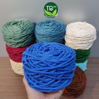 200 gr dây thừng cotton màu xanh dương, nguyên liệu làm macrame, size 3mm, 5mm, mềm, mịn, mượt, giá tốt I Store24h