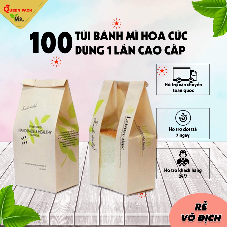 Sỉ 100 Túi bánh mì hoa cúc loại dọc 30cm, hàng đẹp