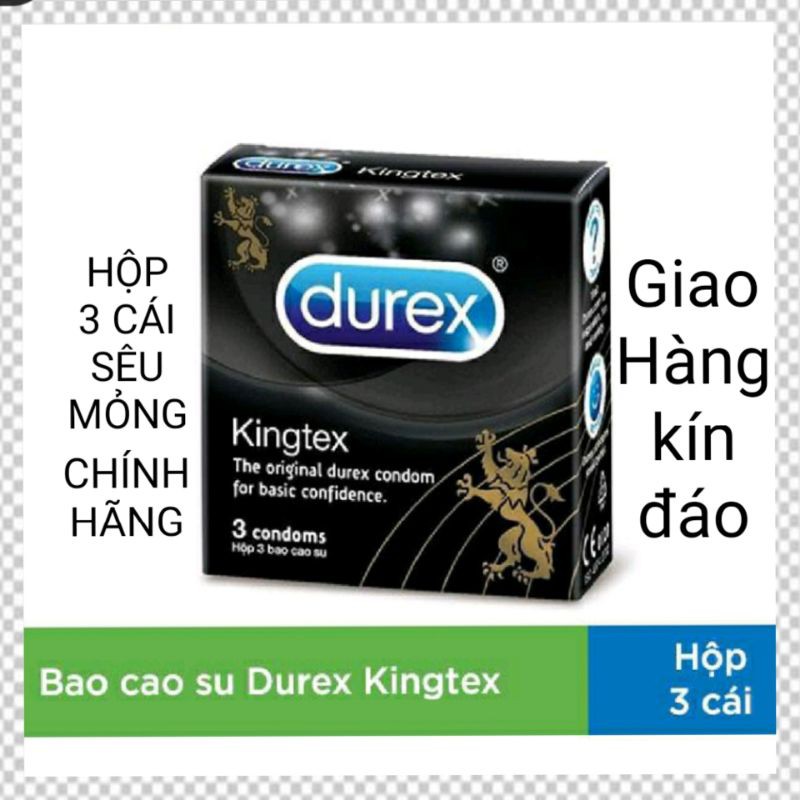 [CHÍNH HÃNG]Bao Cao Su Durex Kingtex siêu mỏng ôm khít (hộp 3~12 cái)