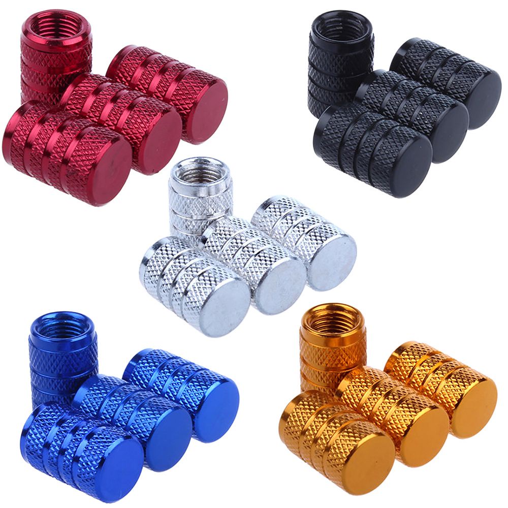 Aaron1 Bộ 4 Nắp Van Bánh Xe Đạp / Xe Hơi Bằng Hợp Kim Nhôm Chống Bụi Nhiều Màu