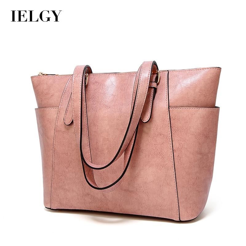 Túi Xách Tote Da Sáp Dầu Dung Tích Lớn Thời Trang Cổ Điển