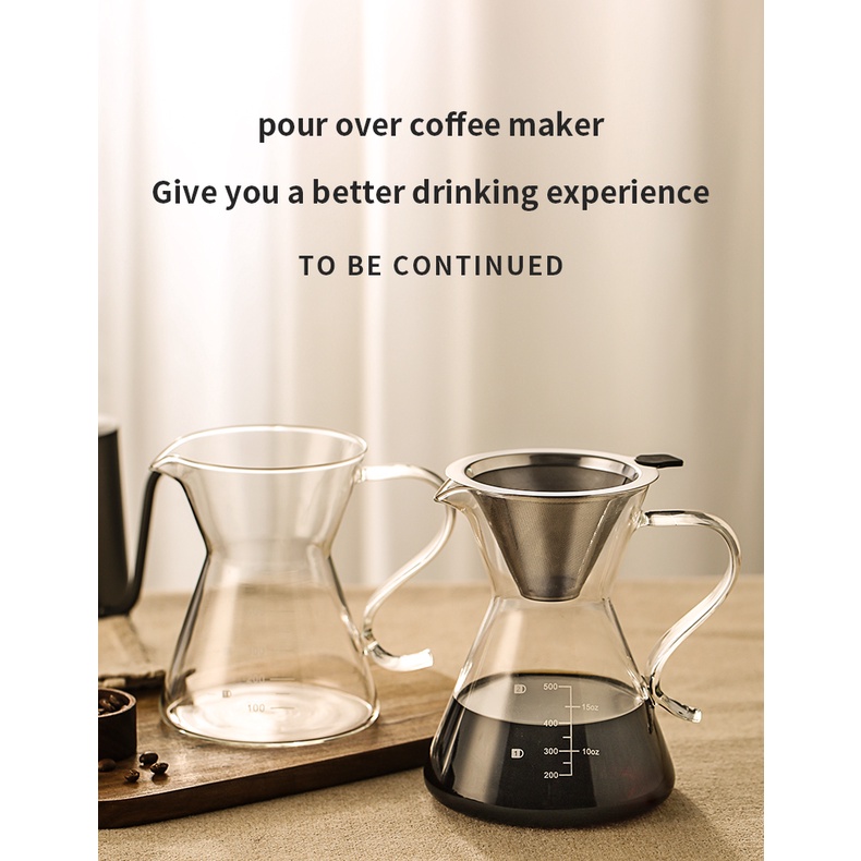 Bộ ấm pha cà phê BINCOO hình chữ S có tay cầm tiện dụng