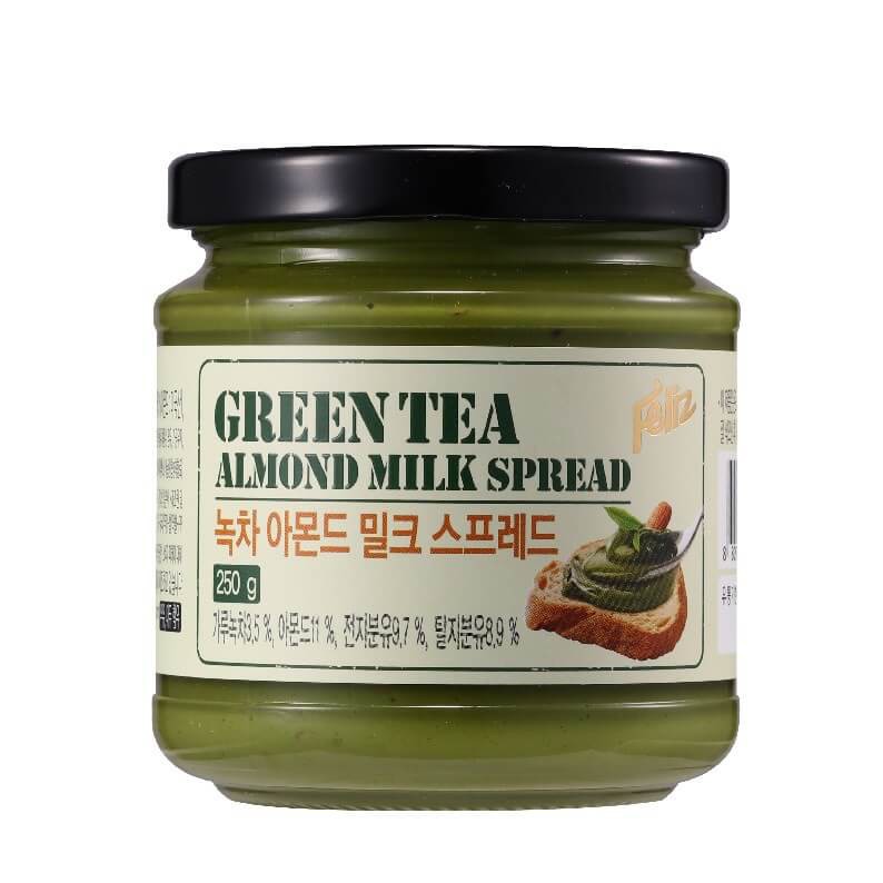 Trà xanh hạnh nhân phết bánh mì - Feliz Green Tea Almond Spread & Samkwang Food 250gr nhập khẩu Hàn Quốc | Agrifood