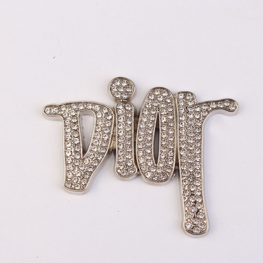 Ghim Cài Giày Bằng Kim Loại Đính Đá Thiết Kế Logo DIOR Sang Trọng Dành Cho Nữ