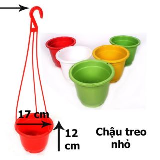 Chậu treo nhỏ kèm móc 17x12 cm, nhựa tốt