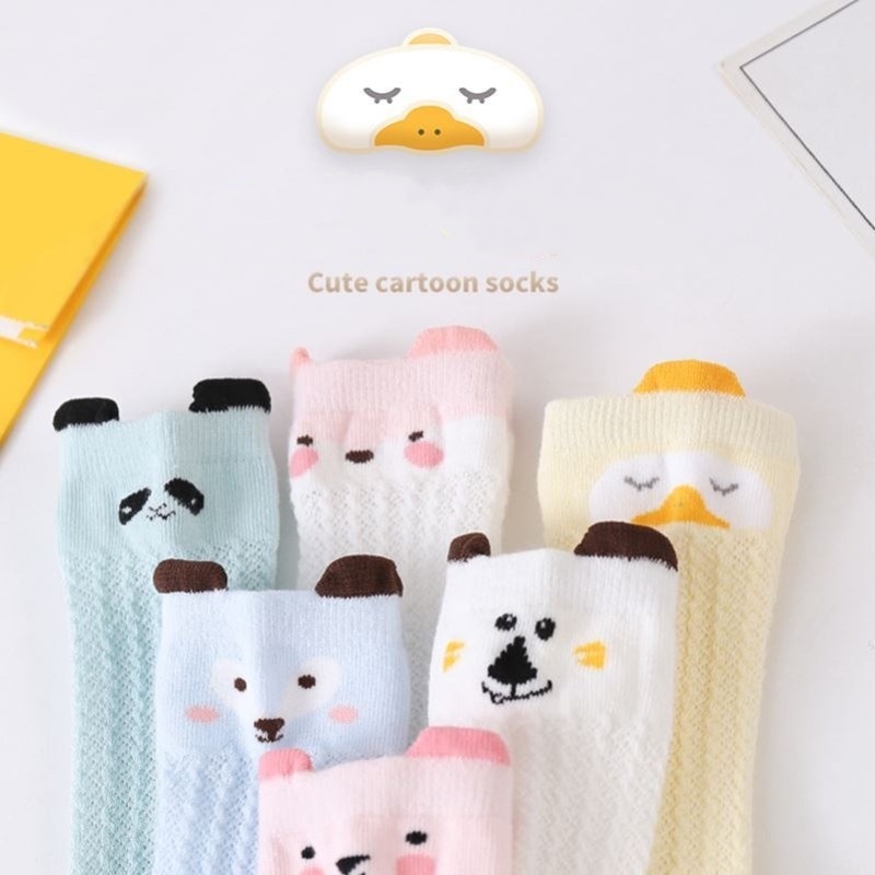 Đôi vớ dài qua gối quần tất cho bé，quần tất cho bé sơ sinh，Thích hợp cho bé trai và bé gái từ 0-3 tuổi，quần tất lưới cho bé，tất cho bé gái，tất cho bé sơ sinh，tất cho bé trai，Vớ Lưới Chống Muỗi Họa Tiết Hoạt Hình Dễ Thương Dàn