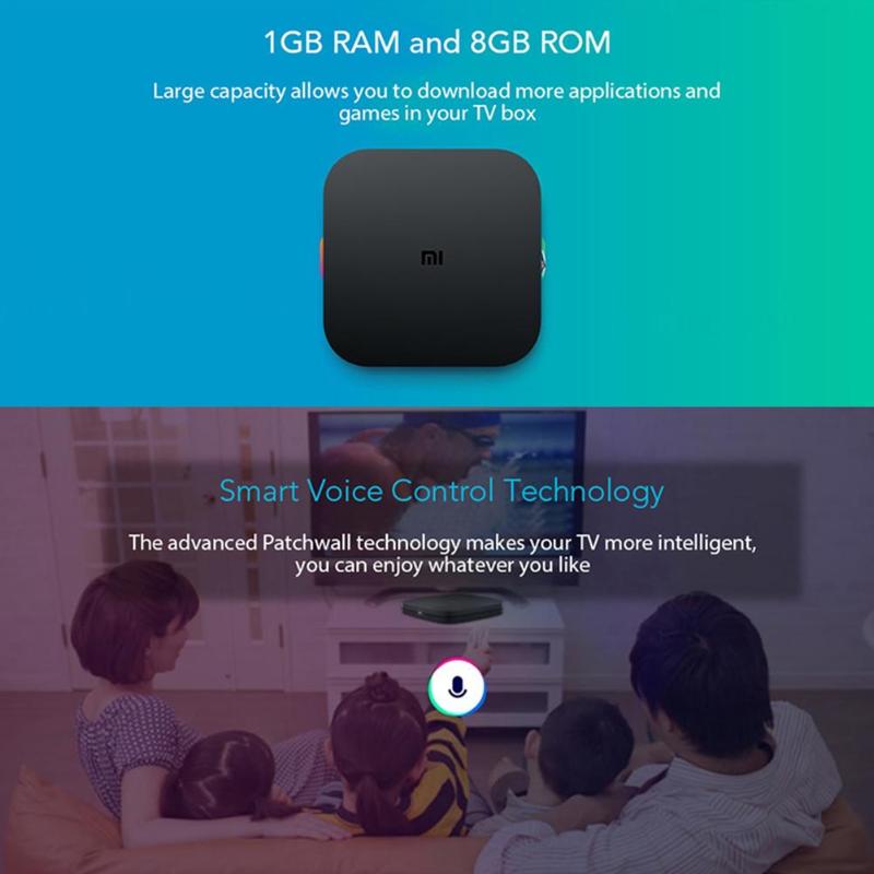 Hộp Tv Xiaomi 4c Box Tv 4k Hdr Android 6 Amlogic Cortex-A53 Lõi Tứ 64bit 1g 8g 2.4ghz