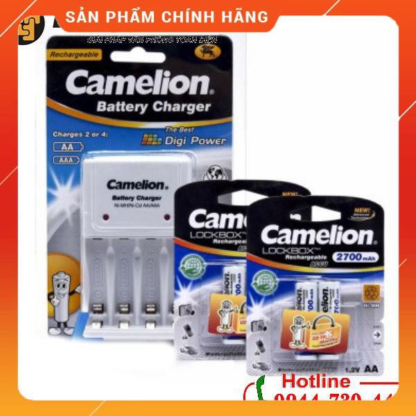 Combo Bộ sạc pin + 4 pin sạc Camelion cho mic hát dailyphukien