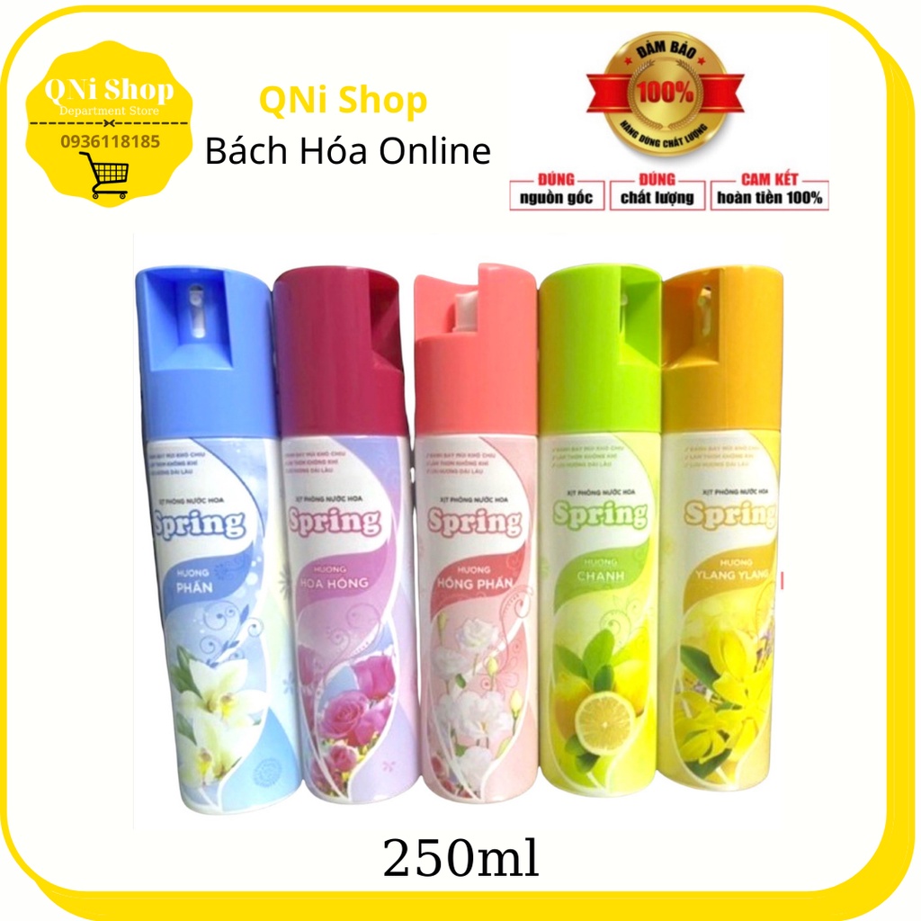 (5 MÙI) Xịt phòng Spring 250ml hương nước hoa