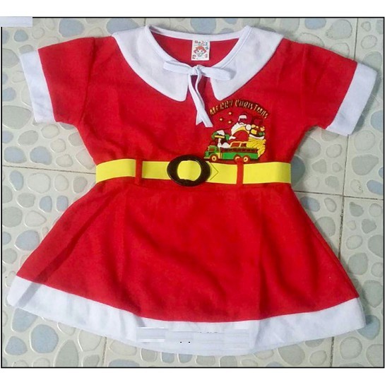 Đầm nỉ hóa trang Ông già Noel cho bé gái từ 8 - 25kg