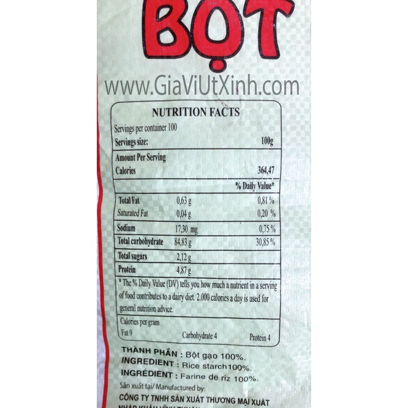 BỘT GẠO VĨNH THUẬN BAO LỚN 10KG - VINH THUAN RICE STARCH