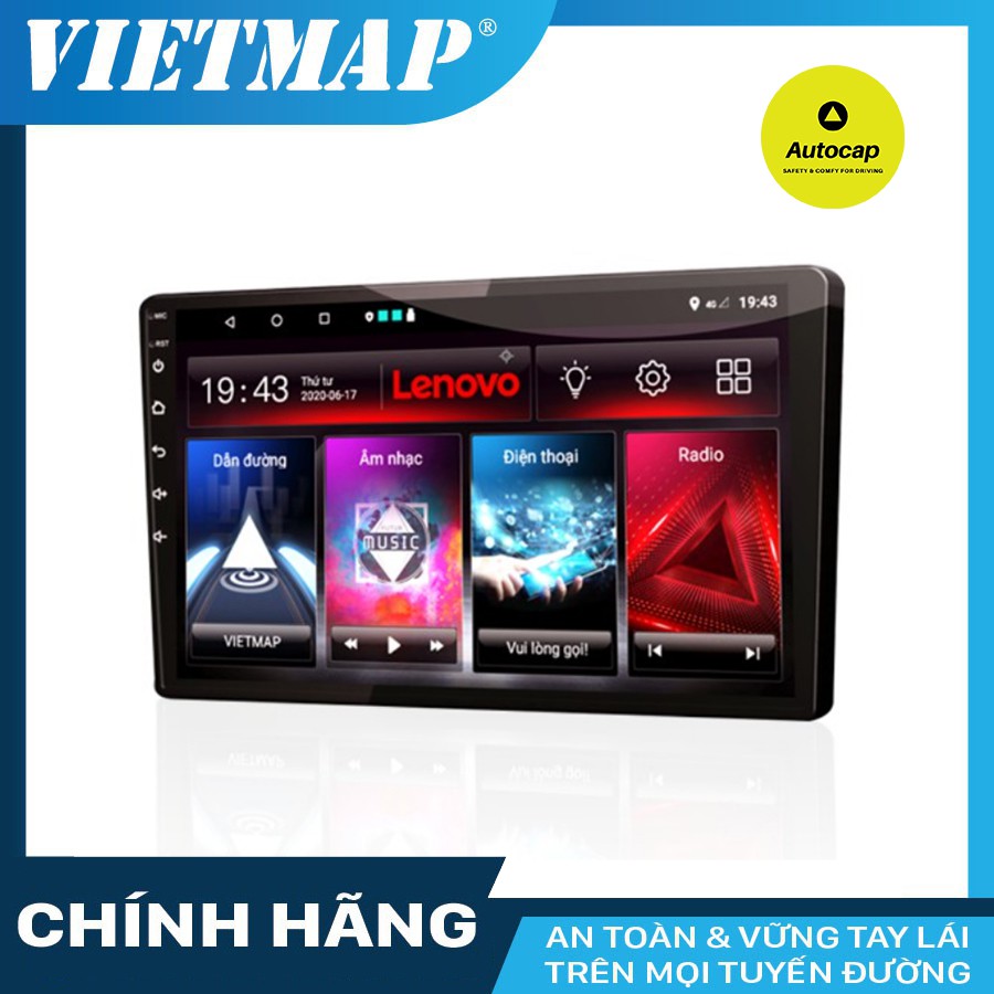 Màn hình DVD Android VIETMAP LENOVO D1 có Wifi GPS 4G tích hợp giải trí đa năng, có dẫn đường định vị xe từ xa