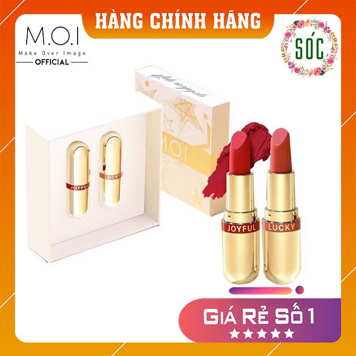 Set 2 Son Thỏi Lì M.O.I Golden Gift Mini Matte Lipstick - Sét 2 Son Thỏi Mini Golden Gift Hồ Ngọc Hà