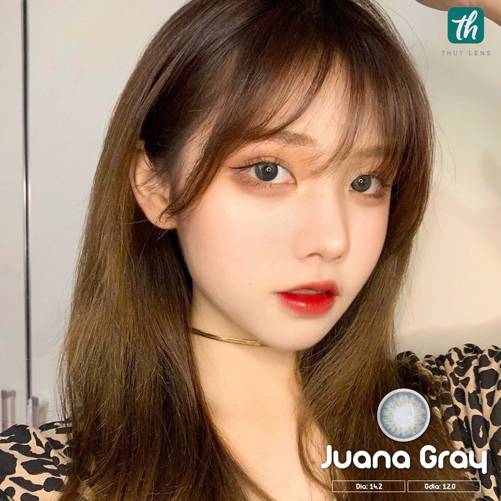 Kính áp tròng Hàn Quốc chính hãng Juana Gray – Lens cận màu xám tự nhiên giãn nhẹ