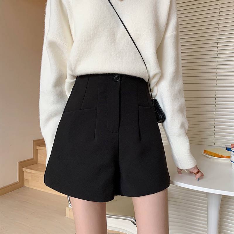 Quần short nữ cạp cao ống rộng ZENA lưng cao vải tuyết mưa cao cấp Q17