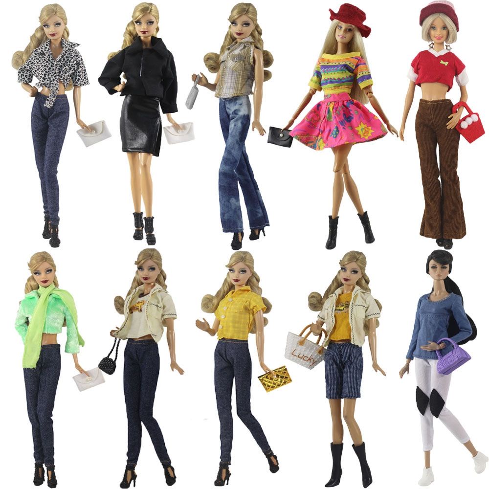 Bộ áo khoác jeans + quần short da 11.5&quot; 1/6 BJD cho búp bê