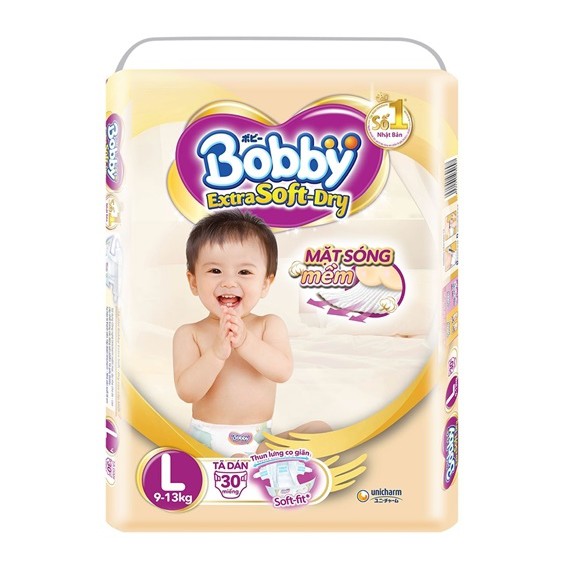 Tã dán Bobby Extra Soft Dry S40/ M34/ L30/ XL27/ XXL24