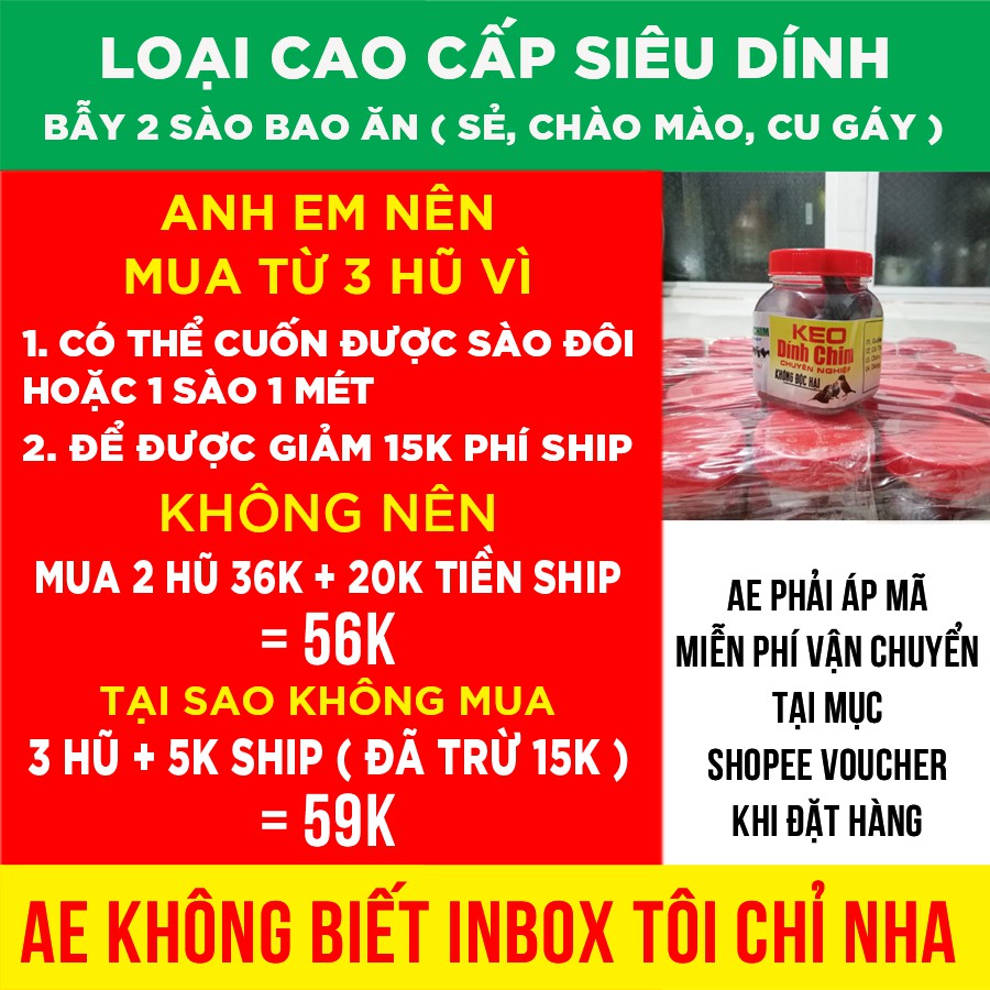 Keo Dính Chim - Keo Bẫy Chim Sẻ, Cu Gáy, Chào Mào