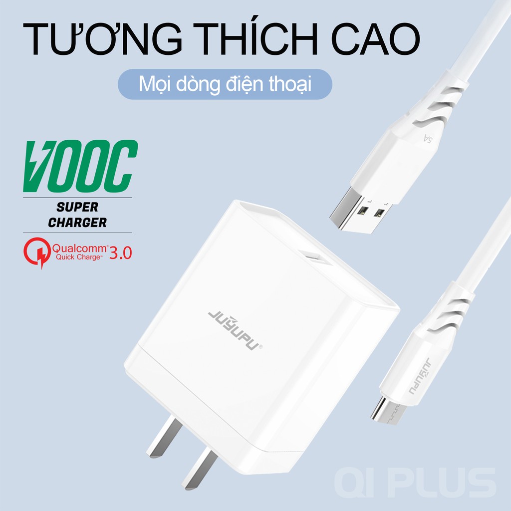 củ sạc nhanh JUYUPU Q1 QC3.0 kèm dây sạc nhanh bộ sạc chính hãng cho OPPO VIVO HUAWEI XIAOMI cáp sạc