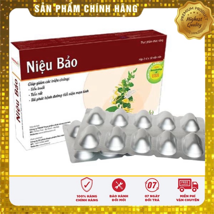 [CHÍNH HÃNG ] NIỆU BẢO - giúp giảm tiểu buốt , thông suốt tiết - Hộp 20 viên  Date mới