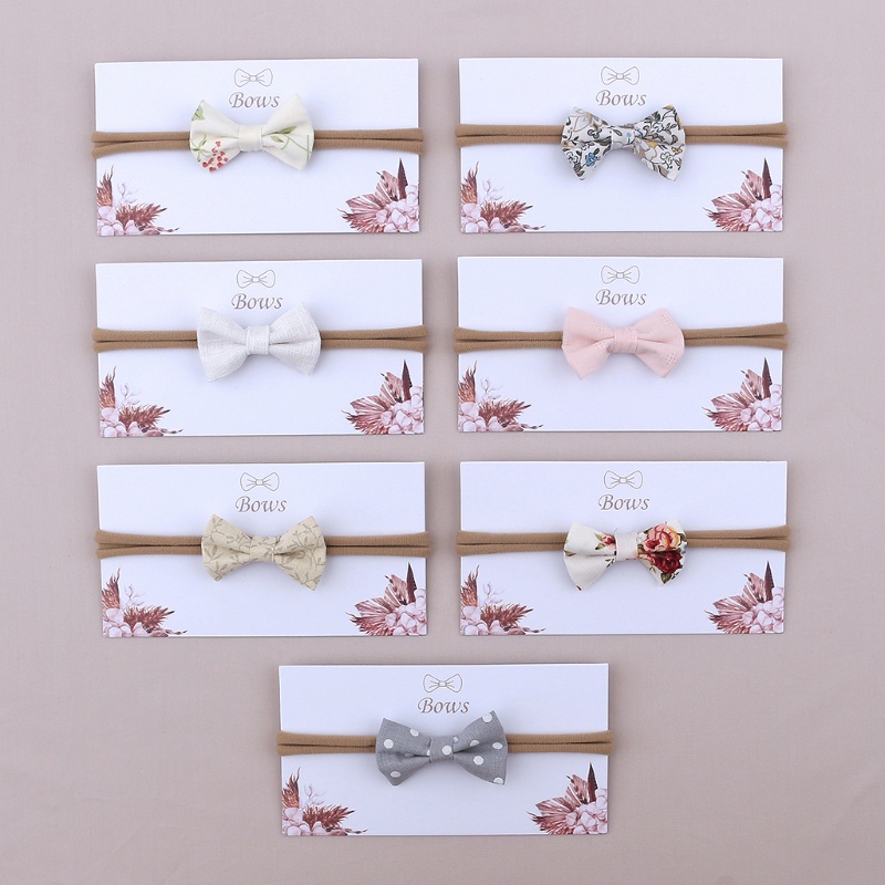 Băng Đô Cotton Mềm Co Giãn In Họa Tiết Thắt Nơ Thời Trang Cho Bé Gái Sơ Sinh