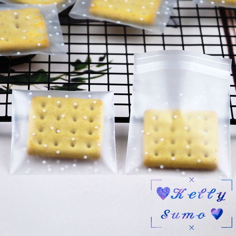 Combo 10/20/50 Túi dán miệng đựng bánh , kẹo mẫu chấm bi size 7