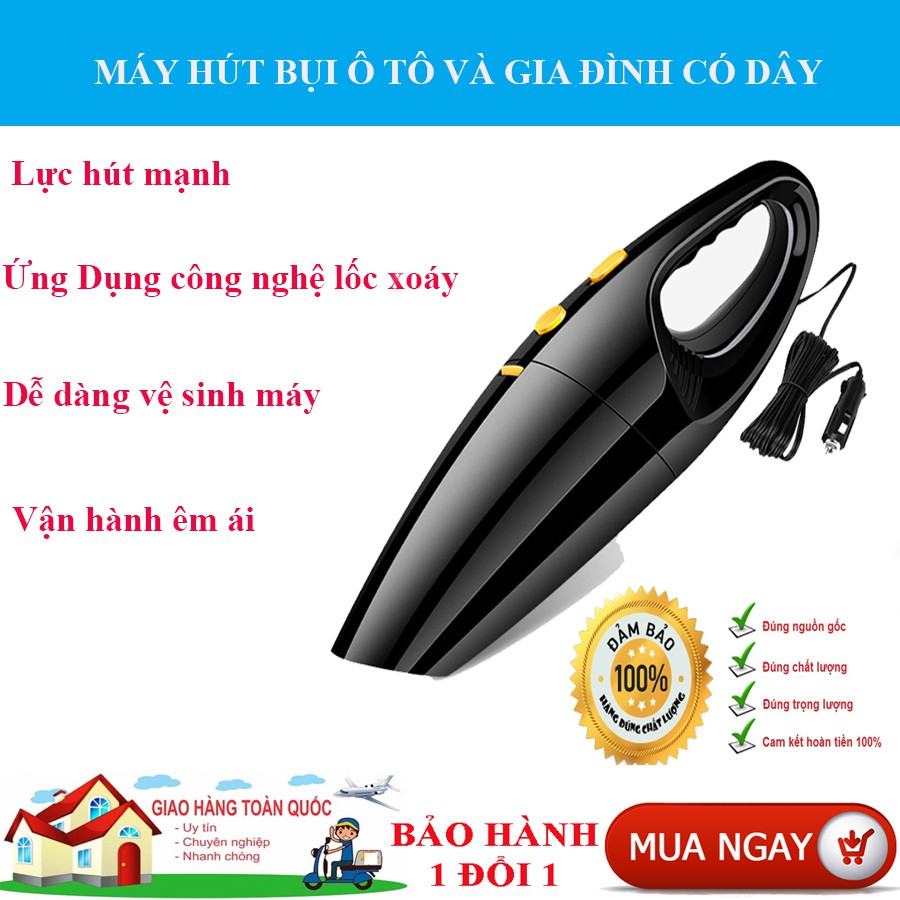 HOT Máy Hút Bụi Ô Tô, Máy Hút Bụi Cầm Tay - Công Suất Lớn, Hút Khỏe, Tốc Độ Nhanh. Bảo Hành Uy Tín. Mua ngay!