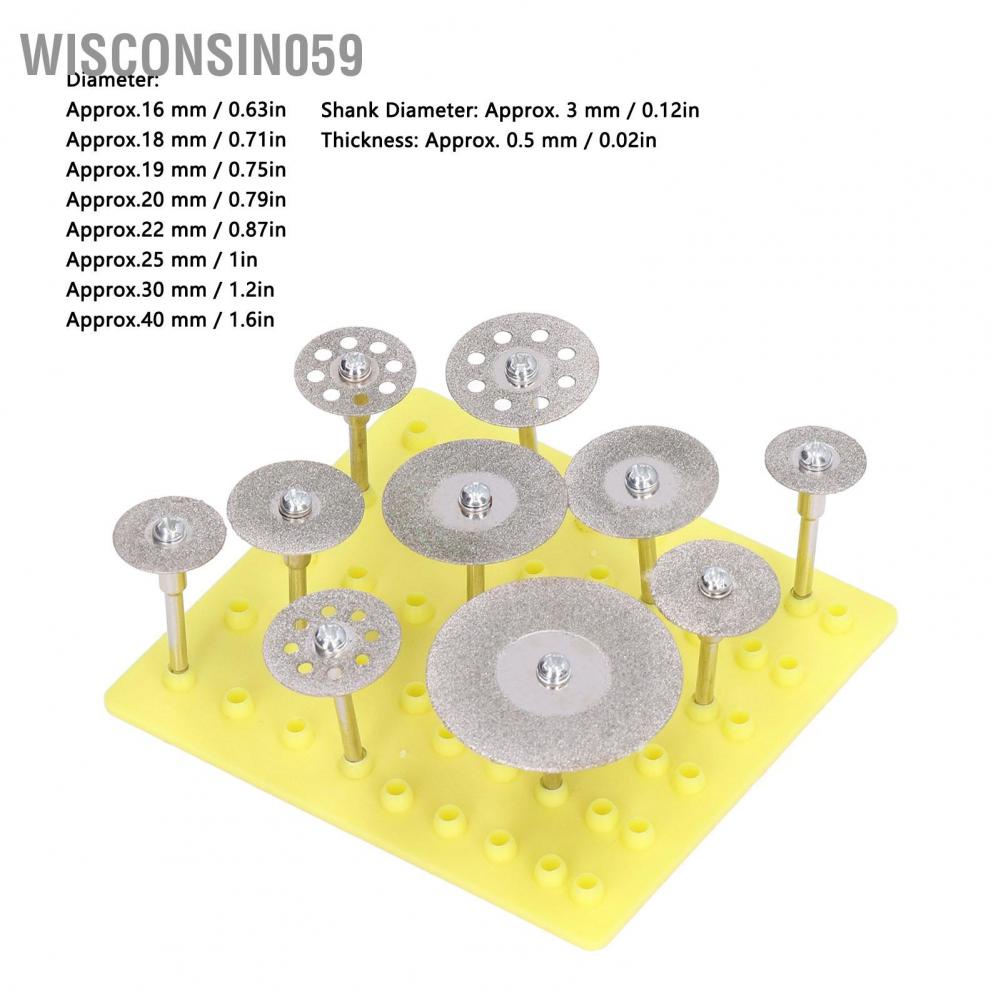 Wisconsin059 10Pcs Emery Cutting Wheel Set Thin Sharper High Accuracy Good Performance Accessory for Marble Concrete
