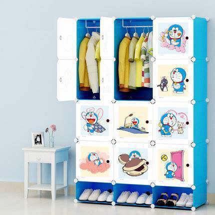 tủ quần áo lắp ghép đa năng 12 ô kèm 3 ô giày