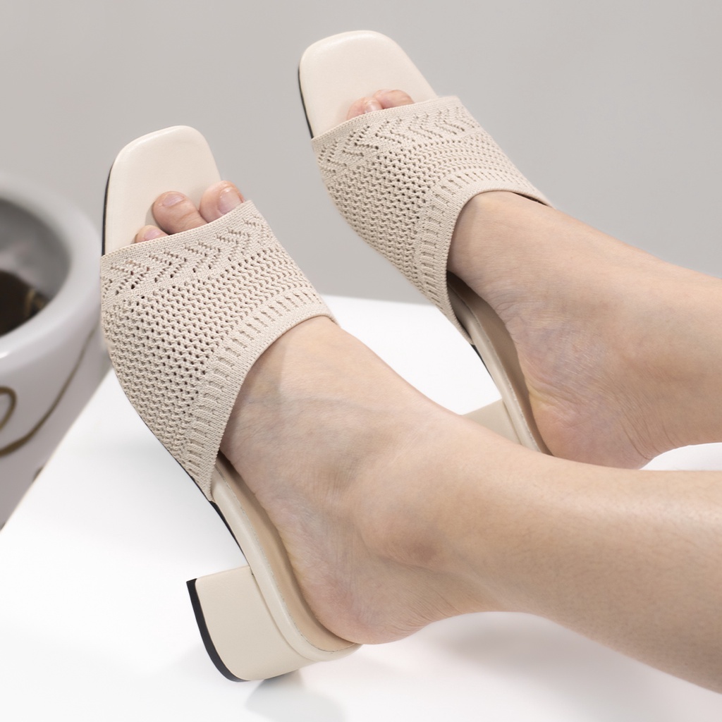 Dép nữ cao gót quai hậu bánh mì quai ngang lê đế xuồng xỏ ngón thời trang thiết kế sục đẹp bảo hành 1 năm KT33 TIMAN