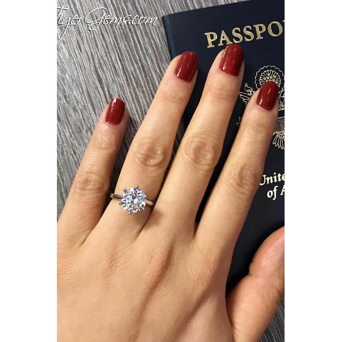 Nhẫn bạc Ý 925 nữ MiASJ N045 6 chấu nạm đá xoàng cao cấp