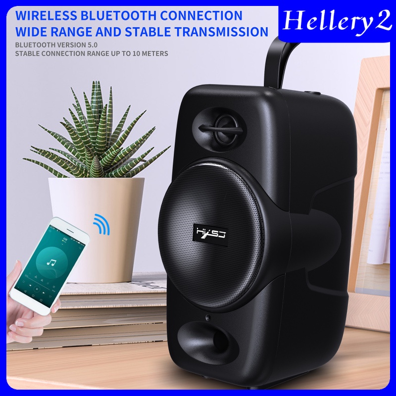 [HELLERY2]Portable Bluetooth 5.0 Speaker Support TF Card Audio Player AUX USB Bass