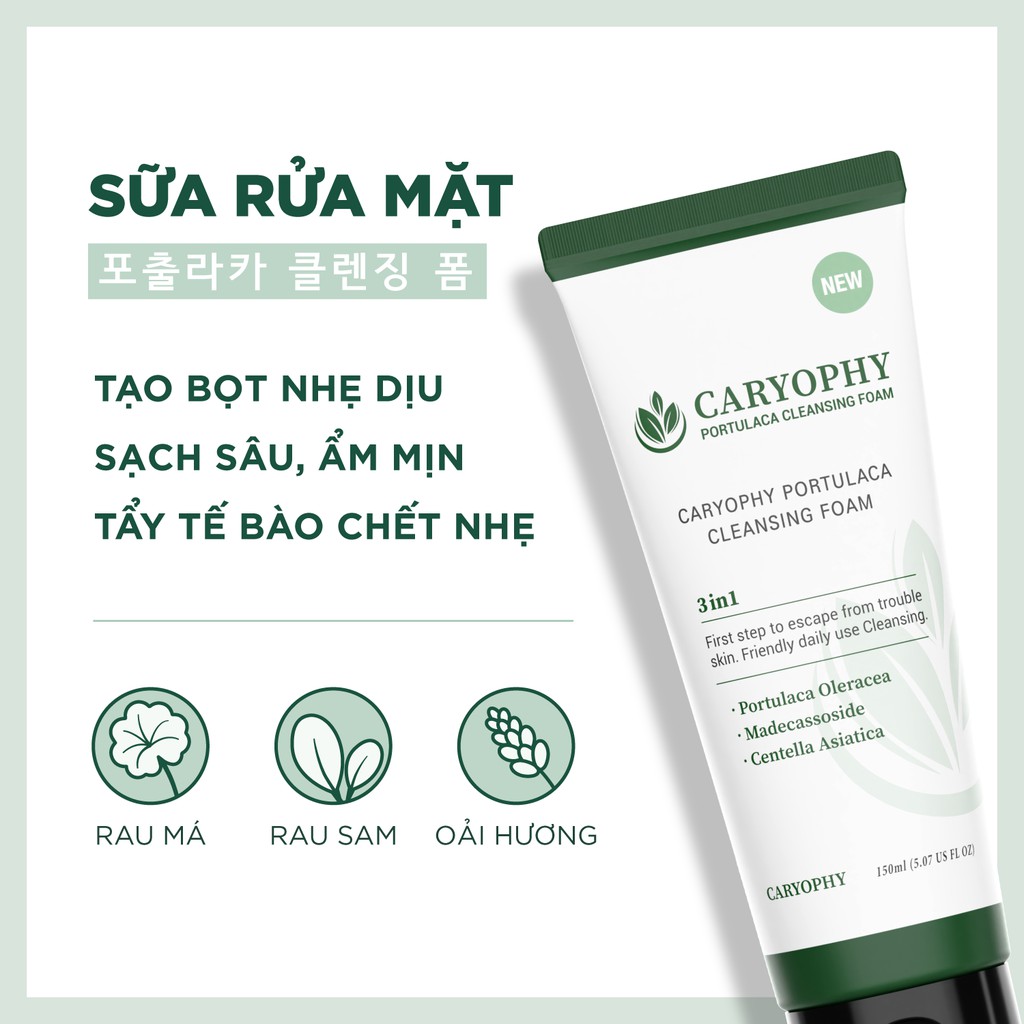 Sữa rửa mặt ngừa mụn Caryophy Portulaca 30ml