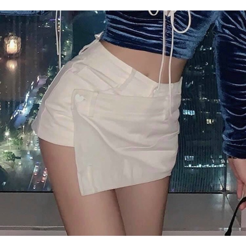 Chân váy kaki tà chéo