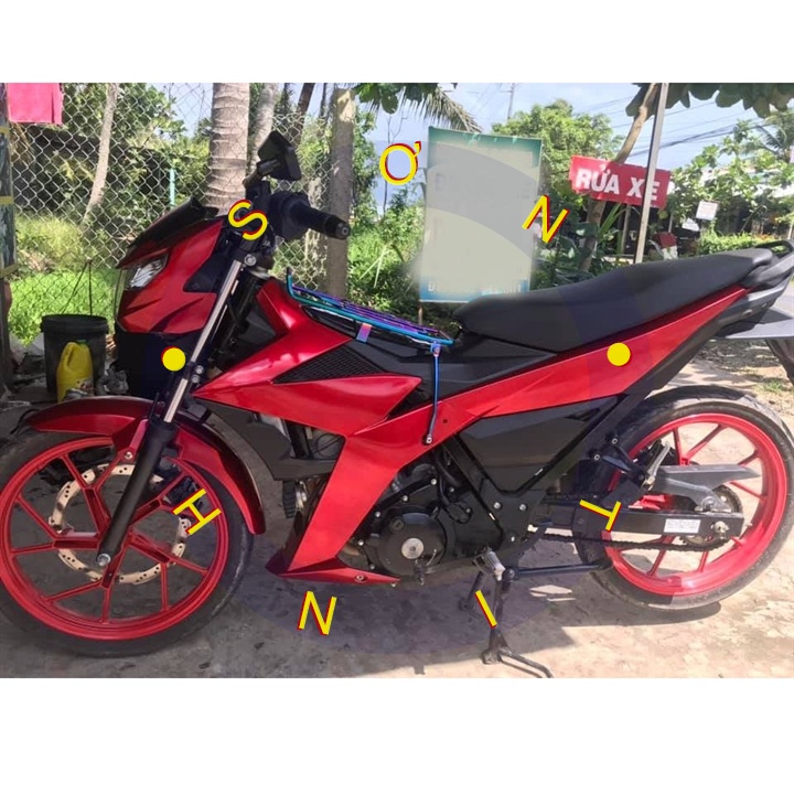 SƠN SAMURAI SƠN XỊT MÀU ĐỎ CANDY HONDA H138