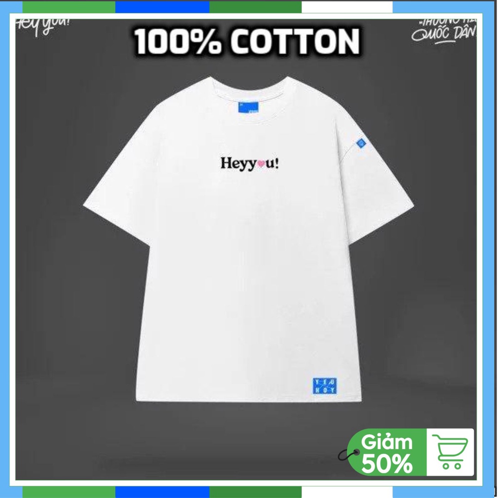 Áo thun nữ nam Heyyou tay lỡ form rộng, áo phông nam nữ Oversize Unisex chất cotton siêu đẹp vải dày dặn AT30