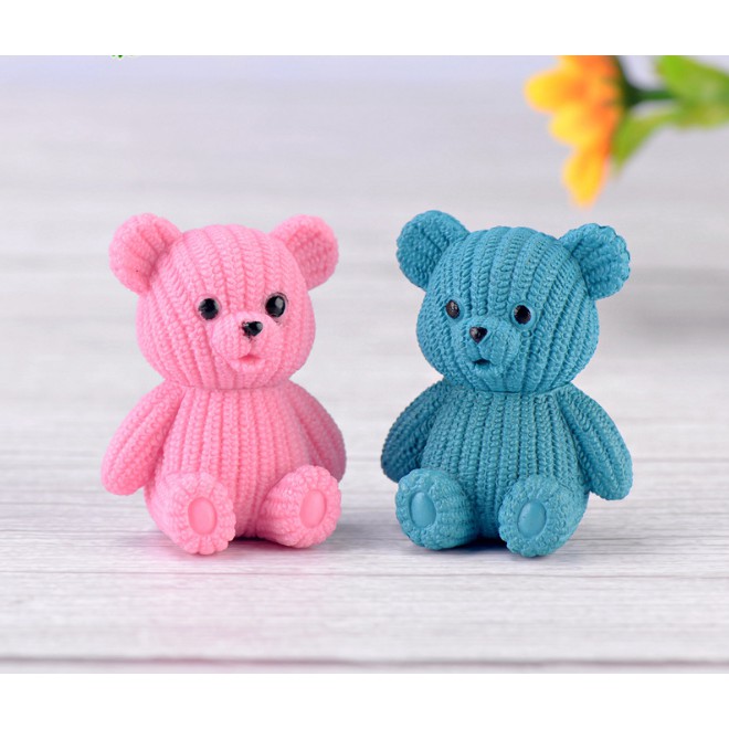 Mô hình gấu Teddy các màu cho các bạn trang trí tiểu cảnh, bàn làm việc, làm móc chìa khóa, DIY