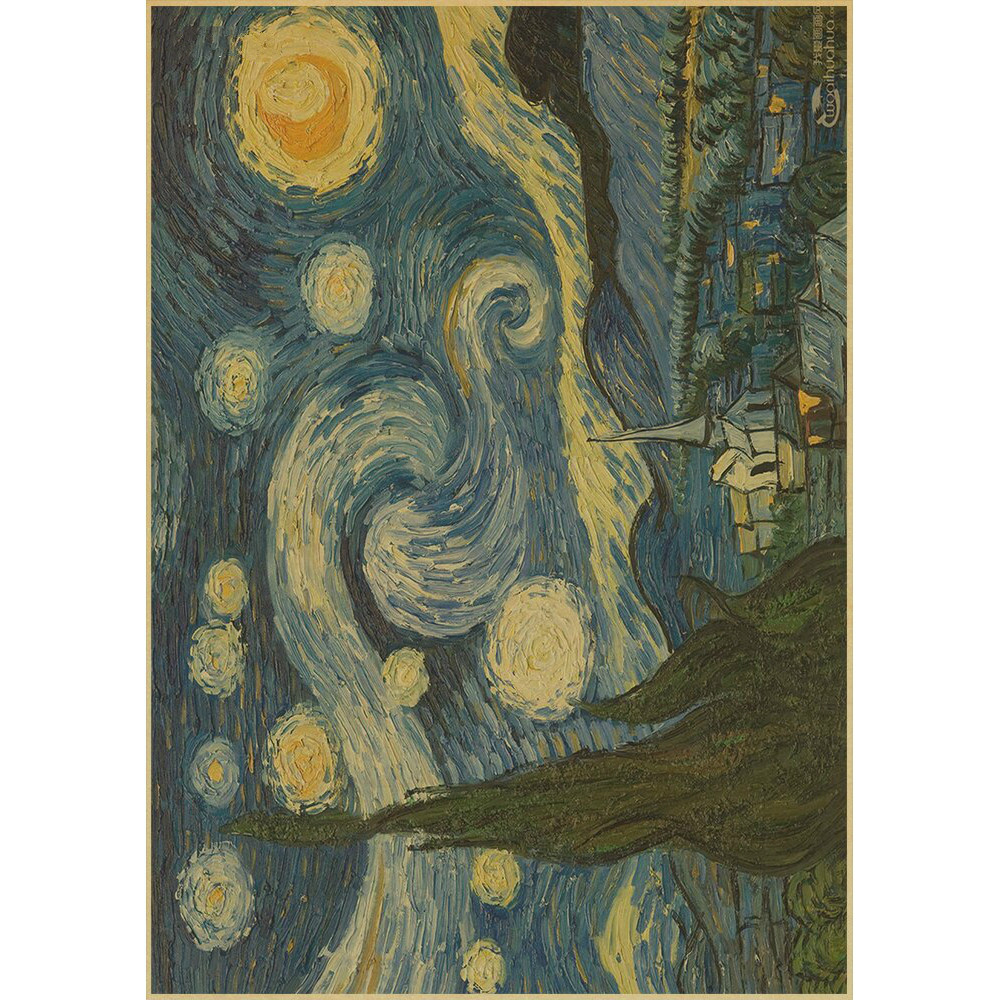Bán chạy Poster tranh sơn dầu Van Gogh nổi tiếng / Áp phích người hâm mộ cộng đồng quê /bar | BigBuy360 - bigbuy360.vn