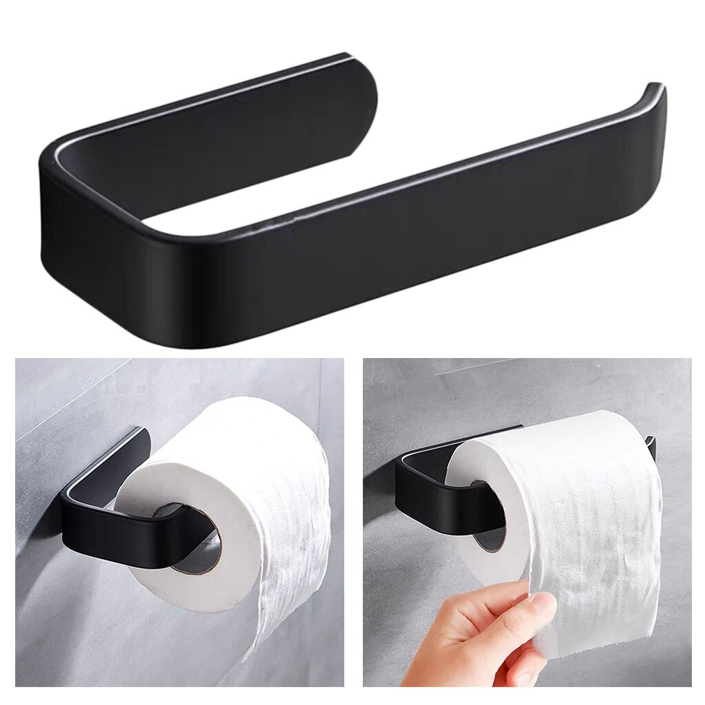 Giá treo khăn giấy cuộn gắn tường bằng acrylic màu đen hiện đại cho nhà bếp nhà tắm