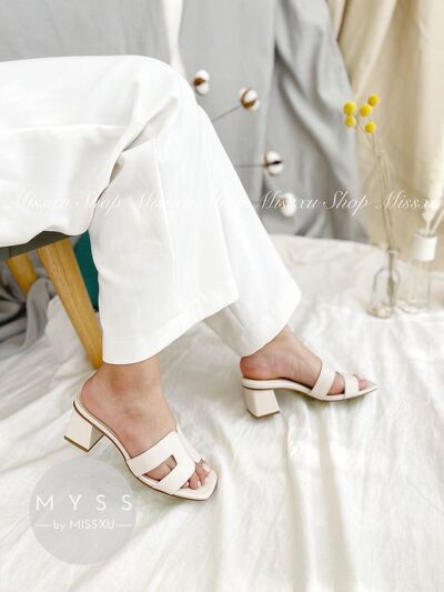 Giày guốc nữ chữ H gót trụ 5cm thời trang MYSS - SU109