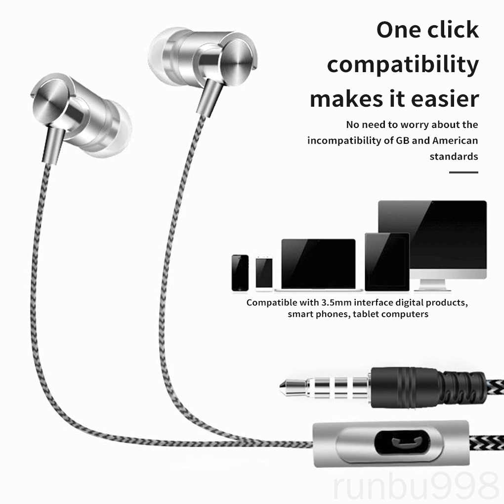 Tai nghe nhét tai có dây giắc cắm 3.5mm tích hợp mi cờ rô dành cho điện thoại