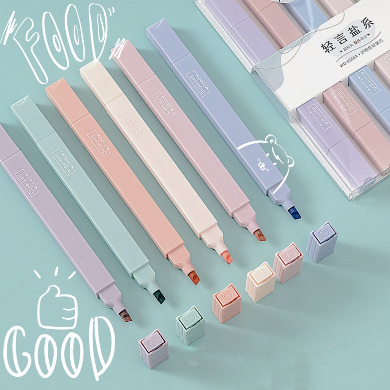 Bút highlight pastel bút đánh dấu nhớ dòng morandi trang trí sổ bullet journal văn phòng phẩm