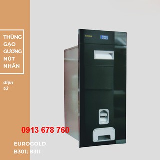 Thùng gạo mặt gương nút nhấn hiển thị số của hãng Eurogold