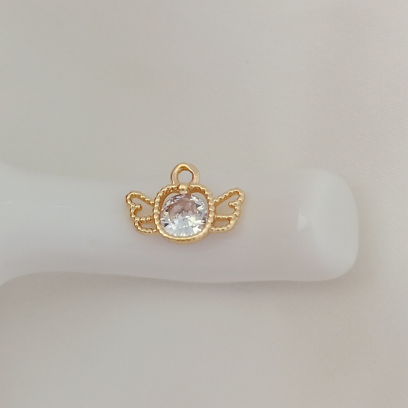 Mặt Vòng cổ Hình Thiên Thần Bằng Đồng 14K 12 * 8mm DIY