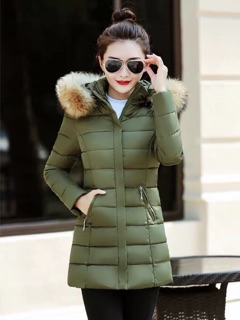 Áo khoác phao cổ lông