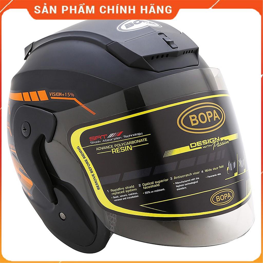 Mũ bảo hiểm 3/4 đầu có kính 46 PRO Bopa Chính hãng - Bảo hành 12 tháng