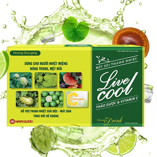 BỘT SỦI THANH NHIỆT LIVECOOL hương dưa gang hộp 10 gói | Thế Giới Skin Care