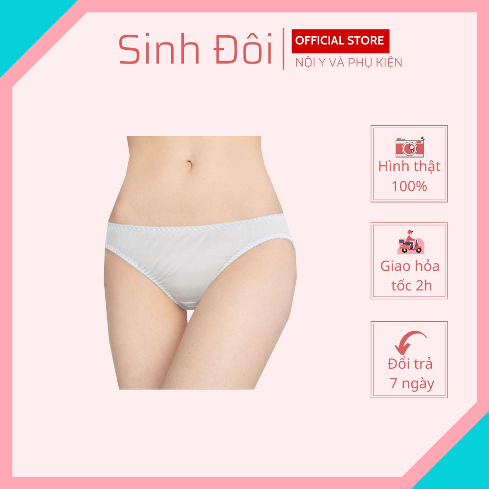 Quần lót nữ màu trắng trơn thun lạnh bóng cao cấp Bonbon 2309 chất mềm mịn thoáng mát size 45-65kg